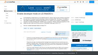 Enable developer mode on LG WebOS tv - Stack Overflow