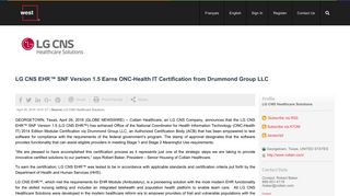 LG CNS EHR™ SNF Version 1.5 Earns ONC-Health IT Certification ...