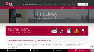 LG Help Library: LG Product Registration - creating LG user accounts ...
