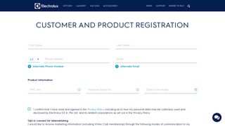 Register Warranty - Register your Appliance | Electrolux Singapore