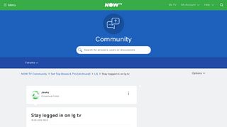 Stay logged in on lg tv - NOW TV Community