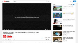 How to fix LG Smart TV NETFLIX Not Working | 10 ... - YouTube
