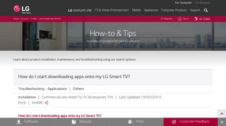 How do I start downloading apps onto my LG Smart TV?