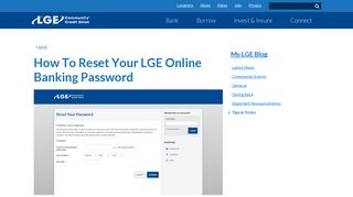 How To Reset Your LGE Online Banking Password
