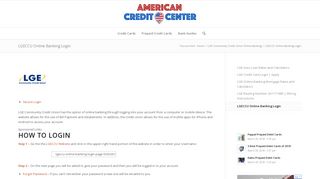 LGECCU Online Banking Login - American Credit Center
