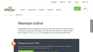 Member online Features And Benefits | LGIAsuper