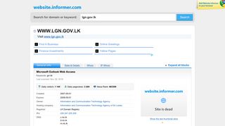 lgn.gov.lk at WI. Microsoft Outlook Web Access - Website Informer