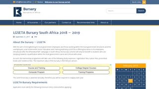 LGSETA Bursary South Africa 2018 – 2019