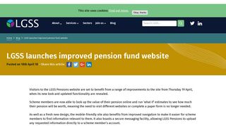 LGSS launches improved pension fund website - LGSS