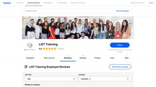 Working at LGT Tutoring: Employee Reviews | Indeed.com