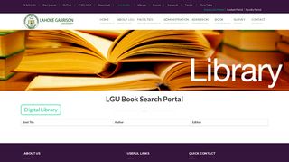 LGU Book Search Portal - Lahore Garrison University