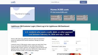 Client Log In for Lighthouse 360 Dashboard.: Everything on home ...