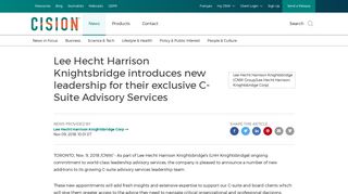 Lee Hecht Harrison Knightsbridge introduces ... - Canada NewsWire