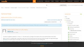 Moodle in English: Add a link to the 3.3 LHS menu - Moodle.org