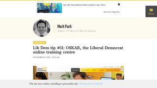 Lib Dem tip #11: OSKAR, the Liberal Democrat online training centre