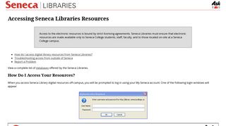 Seneca Libraries: Accessing Digital Library Resources