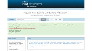 LibAnswers: Frequently Asked Questions - Ask Questions! Find Answers!