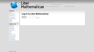 Liber Mathematicae: Login