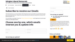 Subscribe to receive our Emails - Islington Liberal Democrats