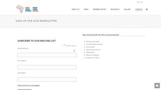 Sign up for our newsletter - The Africa Liberal Network