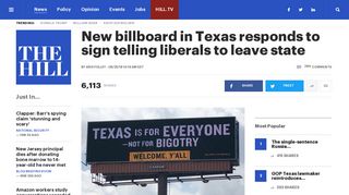 New billboard in Texas responds to sign telling liberals to leave state ...