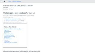What are some best practices for Canvas? - ServiceNow