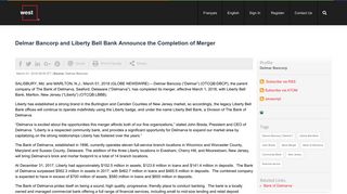 Delmar Bancorp and Liberty Bell Bank Announce ... - Globe Newswire