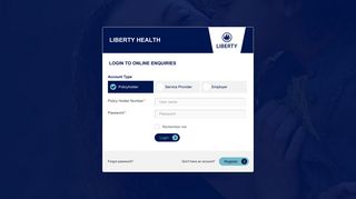 Login to Online Enquiries - Liberty Health - BLUE