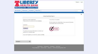Liberty Health Bank > SecureLogon > UserID