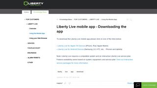 Liberty Live mobile app - Downloading the app