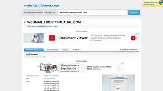 webmail.libertymutual.com at WI. myPassword - Website Informer
