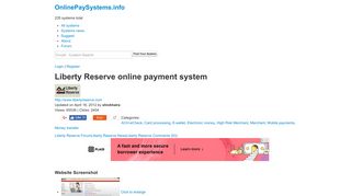 Online Payment Systems : Liberty Reserve full description