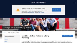 College For A Weekend | Liberty University