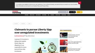 Claimants to pursue Liberty Sipp over unregulated investments ...