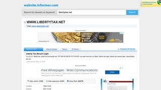 libertytax.net at WI. Liberty Tax Secure Login - Website Informer