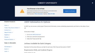 ASIST Information | Student Financial Services | Liberty University