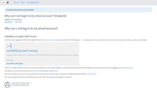 Why can I not login to my email account? (Students) - ServiceNow