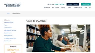 LUOA Claim Account | Liberty University Online Academy