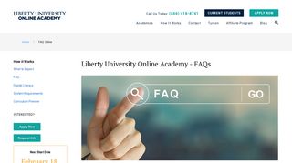 FAQ: Online | Liberty University Online Academy