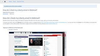 How do I check my Liberty email in Webmail - Login - ServiceNow