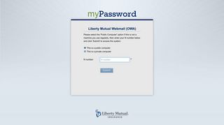 Liberty Mutual Webmail (OWA) - myPassword