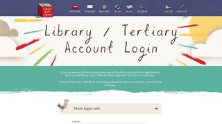 Library / Tertiary Account Login - Story Box Library