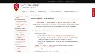 Linking to Online Library Resources | University Library