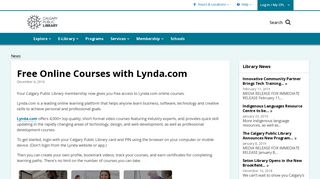 Free Online Courses with Lynda.com | Calgary Public Library