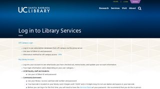 Log in to Library Services | UCSB Library - Santa Barbara