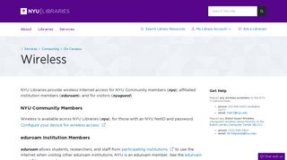 Wireless | New York University Division of Libraries
