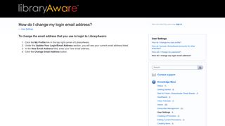 How do I change my login email address? – Help ... - LibraryAware