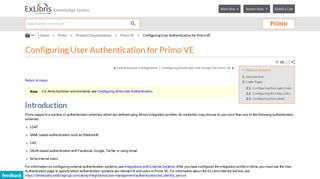 Configuring User Authentication for Primo VE - Ex Libris Knowledge ...