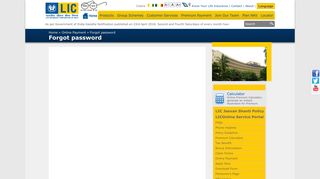 Life Insurance Corporation of India - Forgot password - LIC of India