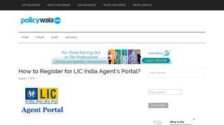 How to Register for LIC India Agent's Portal? - PolicyWala.com